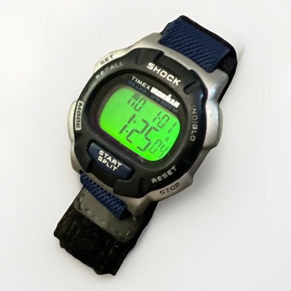 Timex Ironman Shock Indiglo WR200m Adjustable Nylon Hook & Loop Watch Band Works